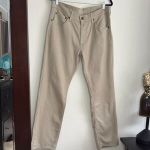 Mott and Bow Slim Mercer Mens 35x30 Khaki Stretch Twill Denim $149